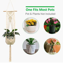 Load image into Gallery viewer, Hanging Plant Handmade Macrame Plant Hanger Flower Pot Planter Hanger Wall Decor Courtyard Garden Hanging Planter Hanging Basket