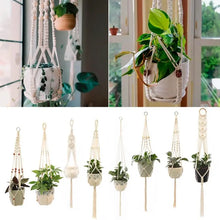 Load image into Gallery viewer, Hanging Plant Handmade Macrame Plant Hanger Flower Pot Planter Hanger Wall Decor Courtyard Garden Hanging Planter Hanging Basket