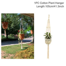 Load image into Gallery viewer, Hanging Plant Handmade Macrame Plant Hanger Flower Pot Planter Hanger Wall Decor Courtyard Garden Hanging Planter Hanging Basket