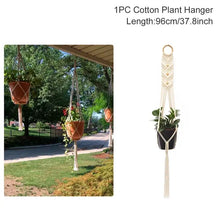Load image into Gallery viewer, Hanging Plant Handmade Macrame Plant Hanger Flower Pot Planter Hanger Wall Decor Courtyard Garden Hanging Planter Hanging Basket