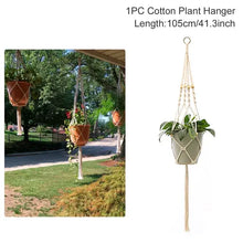 Load image into Gallery viewer, Hanging Plant Handmade Macrame Plant Hanger Flower Pot Planter Hanger Wall Decor Courtyard Garden Hanging Planter Hanging Basket