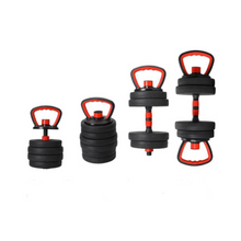 Загрузить изображение в средство просмотра галереи, 2 IN 1 ADJUSTABLE DUMBBELLS SET, WITH BARS, MULTIFUNCTION, 10KG-50KG (KETTLEBELL HANDLE OPTIONAL), FREE SHIPPING