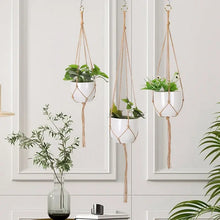 Load image into Gallery viewer, Hanging Plant Handmade Macrame Plant Hanger Flower Pot Planter Hanger Wall Decor Courtyard Garden Hanging Planter Hanging Basket