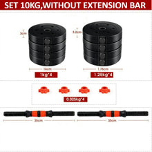Загрузить изображение в средство просмотра галереи, 2 IN 1 ADJUSTABLE DUMBBELLS SET, WITH BARS, MULTIFUNCTION, 10KG-50KG (KETTLEBELL HANDLE OPTIONAL), FREE SHIPPING