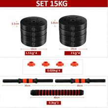 Загрузить изображение в средство просмотра галереи, 2 IN 1 ADJUSTABLE DUMBBELLS SET, WITH BARS, MULTIFUNCTION, 10KG-50KG (KETTLEBELL HANDLE OPTIONAL), FREE SHIPPING
