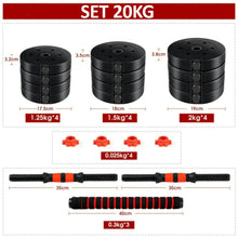 Загрузить изображение в средство просмотра галереи, 2 IN 1 ADJUSTABLE DUMBBELLS SET, WITH BARS, MULTIFUNCTION, 10KG-50KG (KETTLEBELL HANDLE OPTIONAL), FREE SHIPPING