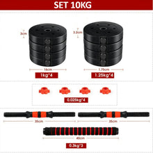 Загрузить изображение в средство просмотра галереи, 2 IN 1 ADJUSTABLE DUMBBELLS SET, WITH BARS, MULTIFUNCTION, 10KG-50KG (KETTLEBELL HANDLE OPTIONAL), FREE SHIPPING