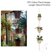 Load image into Gallery viewer, Hanging Plant Handmade Macrame Plant Hanger Flower Pot Planter Hanger Wall Decor Courtyard Garden Hanging Planter Hanging Basket