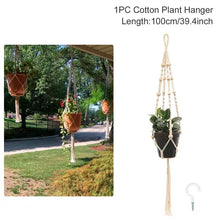 Load image into Gallery viewer, Hanging Plant Handmade Macrame Plant Hanger Flower Pot Planter Hanger Wall Decor Courtyard Garden Hanging Planter Hanging Basket