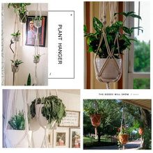 Load image into Gallery viewer, Hanging Plant Handmade Macrame Plant Hanger Flower Pot Planter Hanger Wall Decor Courtyard Garden Hanging Planter Hanging Basket