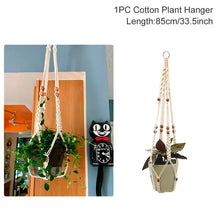 Load image into Gallery viewer, Hanging Plant Handmade Macrame Plant Hanger Flower Pot Planter Hanger Wall Decor Courtyard Garden Hanging Planter Hanging Basket