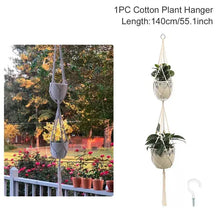 Load image into Gallery viewer, Hanging Plant Handmade Macrame Plant Hanger Flower Pot Planter Hanger Wall Decor Courtyard Garden Hanging Planter Hanging Basket