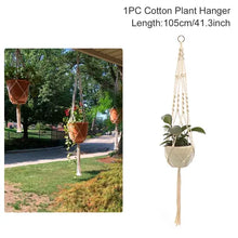 Load image into Gallery viewer, Hanging Plant Handmade Macrame Plant Hanger Flower Pot Planter Hanger Wall Decor Courtyard Garden Hanging Planter Hanging Basket