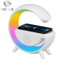 Load image into Gallery viewer, Smart LED RGB Night Light Atmosphere Lamp Bedside Bluetooth Speaker Wireless Charger Children Sleep Bedroom Decor Desk Lamps