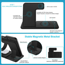 Charger l'image dans la galerie, 15W Qi Fast Wireless Charger Stand For iPhone 11 12 X 8 Apple Watch 4 in 1 Foldable Charging Dock Station for Airpods Pro iWatch