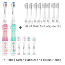 Charger l'image dans la galerie, Seago Kid's Sonic Electric Toothbrush Battery Powered Colorful LED Smart Timer Tooth Brush Replaceable Dupont Brush Heads SG EK6