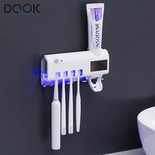 Load image into Gallery viewer, Toothbrush Holder Toothpaste Dispenser Solar Energy Bathroom Toothbrush Storage Box Multi-function Storage Holder USB Charge