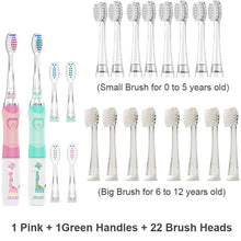 Charger l'image dans la galerie, Seago Kid's Sonic Electric Toothbrush Battery Powered Colorful LED Smart Timer Tooth Brush Replaceable Dupont Brush Heads SG EK6