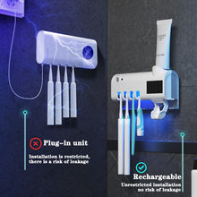 Load image into Gallery viewer, Toothbrush Holder Toothpaste Dispenser Solar Energy Bathroom Toothbrush Storage Box Multi-function Storage Holder USB Charge