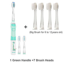 Charger l'image dans la galerie, Seago Kid's Sonic Electric Toothbrush Battery Powered Colorful LED Smart Timer Tooth Brush Replaceable Dupont Brush Heads SG EK6