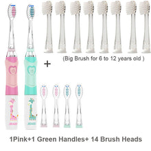Charger l'image dans la galerie, Seago Kid's Sonic Electric Toothbrush Battery Powered Colorful LED Smart Timer Tooth Brush Replaceable Dupont Brush Heads SG EK6
