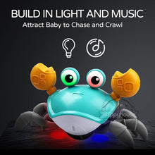 Load image into Gallery viewer, Crawling Crab Baby Toys with Music LED Light Up Musical Toys for Toddler Automatically Avoid Obstacles Interactive Toys for Kids