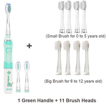 Charger l'image dans la galerie, Seago Kid's Sonic Electric Toothbrush Battery Powered Colorful LED Smart Timer Tooth Brush Replaceable Dupont Brush Heads SG EK6