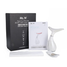 Load image into Gallery viewer, Ms.W 3 Color LED Light Anti-wrinkle Neck Vibration Massager Device