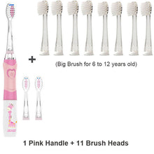 Charger l'image dans la galerie, Seago Kid's Sonic Electric Toothbrush Battery Powered Colorful LED Smart Timer Tooth Brush Replaceable Dupont Brush Heads SG EK6