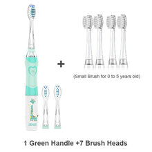 Charger l'image dans la galerie, Seago Kid's Sonic Electric Toothbrush Battery Powered Colorful LED Smart Timer Tooth Brush Replaceable Dupont Brush Heads SG EK6