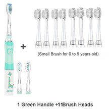 Charger l'image dans la galerie, Seago Kid's Sonic Electric Toothbrush Battery Powered Colorful LED Smart Timer Tooth Brush Replaceable Dupont Brush Heads SG EK6