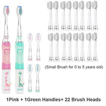 Charger l'image dans la galerie, Seago Kid's Sonic Electric Toothbrush Battery Powered Colorful LED Smart Timer Tooth Brush Replaceable Dupont Brush Heads SG EK6