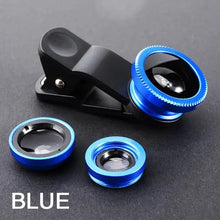 Laden Sie das Bild in den Galerie-Viewer, 3in1 Fish Eye Lens 0.67X Wide Angle Zoom Fisheye Macro Lenses Camera Kits With Clip Universally Lens For iPhone 13 Xiaomi Huawei
