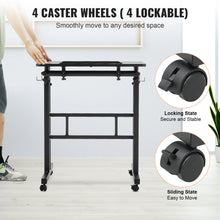 갤러리 뷰어에 이미지 로드, VEVOR 26.4&quot;-44.9&quot; Gas-Spring Height Adjustable Sit-Stand Desk with 360° Swivel Wheels Home Office Rolling Laptop Table Tiltable
