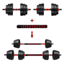 Laden Sie das Bild in den Galerie-Viewer, 2 IN 1 ADJUSTABLE DUMBBELLS SET, WITH BARS, MULTIFUNCTION, 10KG-50KG (KETTLEBELL HANDLE OPTIONAL), FREE SHIPPING
