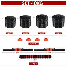 Load image into Gallery viewer, 2 IN 1 ADJUSTABLE DUMBBELLS SET, WITH BARS, MULTIFUNCTION, 10KG-50KG (KETTLEBELL HANDLE OPTIONAL), FREE SHIPPING
