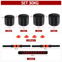 Load image into Gallery viewer, 2 IN 1 ADJUSTABLE DUMBBELLS SET, WITH BARS, MULTIFUNCTION, 10KG-50KG (KETTLEBELL HANDLE OPTIONAL), FREE SHIPPING
