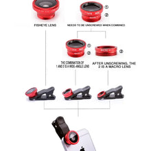 Laden Sie das Bild in den Galerie-Viewer, 3in1 Fish Eye Lens 0.67X Wide Angle Zoom Fisheye Macro Lenses Camera Kits With Clip Universally Lens For iPhone 13 Xiaomi Huawei
