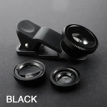 Charger l&#39;image dans la galerie, 3in1 Fish Eye Lens 0.67X Wide Angle Zoom Fisheye Macro Lenses Camera Kits With Clip Universally Lens For iPhone 13 Xiaomi Huawei

