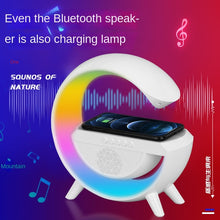 갤러리 뷰어에 이미지 로드, Smart LED RGB Night Light Atmosphere Lamp Bedside Bluetooth Speaker Wireless Charger Children Sleep Bedroom Decor Desk Lamps
