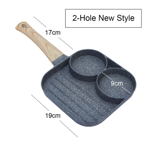 2/4 Hole Frying Pot Pan Thickened Omelet Pan Non-stick