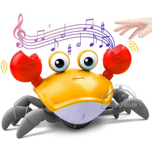 Загрузить изображение в средство просмотра галереи, Crawling Crab Baby Toys with Music LED Light Up Musical Toys for Toddler Automatically Avoid Obstacles Interactive Toys for Kids
