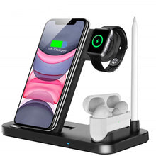 Загрузить изображение в средство просмотра галереи, 15W Qi Fast Wireless Charger Stand For iPhone 11 12 X 8 Apple Watch 4 in 1 Foldable Charging Dock Station for Airpods Pro iWatch
