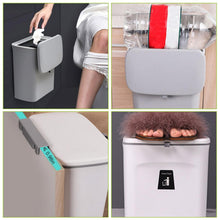 Load image into Gallery viewer, Garbage Can Kitchen Wall Hanging Kitchen Waste Bin With Cover Sealed Garbage Can Storage Bin Hanging Portable Design

