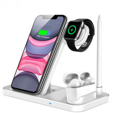 Charger l&#39;image dans la galerie, 15W Qi Fast Wireless Charger Stand For iPhone 11 12 X 8 Apple Watch 4 in 1 Foldable Charging Dock Station for Airpods Pro iWatch
