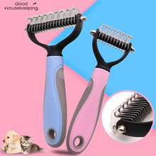 Laden Sie das Bild in den Galerie-Viewer, Pets Fur Knot Cutter Dog Grooming Shedding Tools Pet Cat Hair Removal Comb Brush Double sided Pet Products Suppliers
